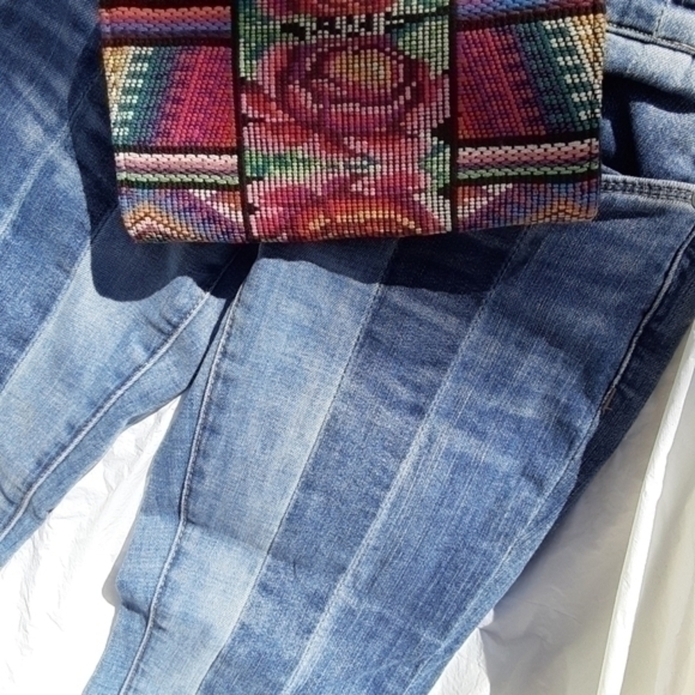 Skinny Step Hem Patchwork Jeans-Size 24 - Picture 2 of 7